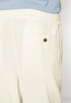 Pier One Drawcord Trousers Linen Blend - Pantalones - White -Elegancia Tienda De Ventas 29249133ad174a51bb991d8322ba3448
