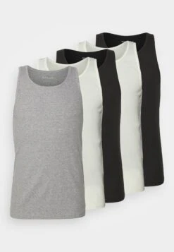Pier One 5 Pack - Camiseta Interior - 802 - Black_102 - Grey_001 - White