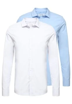 Pier One 2 Pack - Camisa Elegante - White/Light Blue -Elegancia Tienda De Ventas 4b52fa03446946f6b2cc1994aeb765da