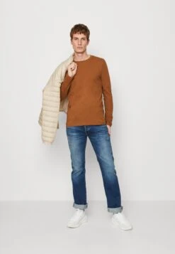 Pier One 5 Pack - Camiseta De Manga Larga - Blue/Off-White/Light Brown