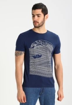 Pier One Camiseta Estampada - Dark Blue/White