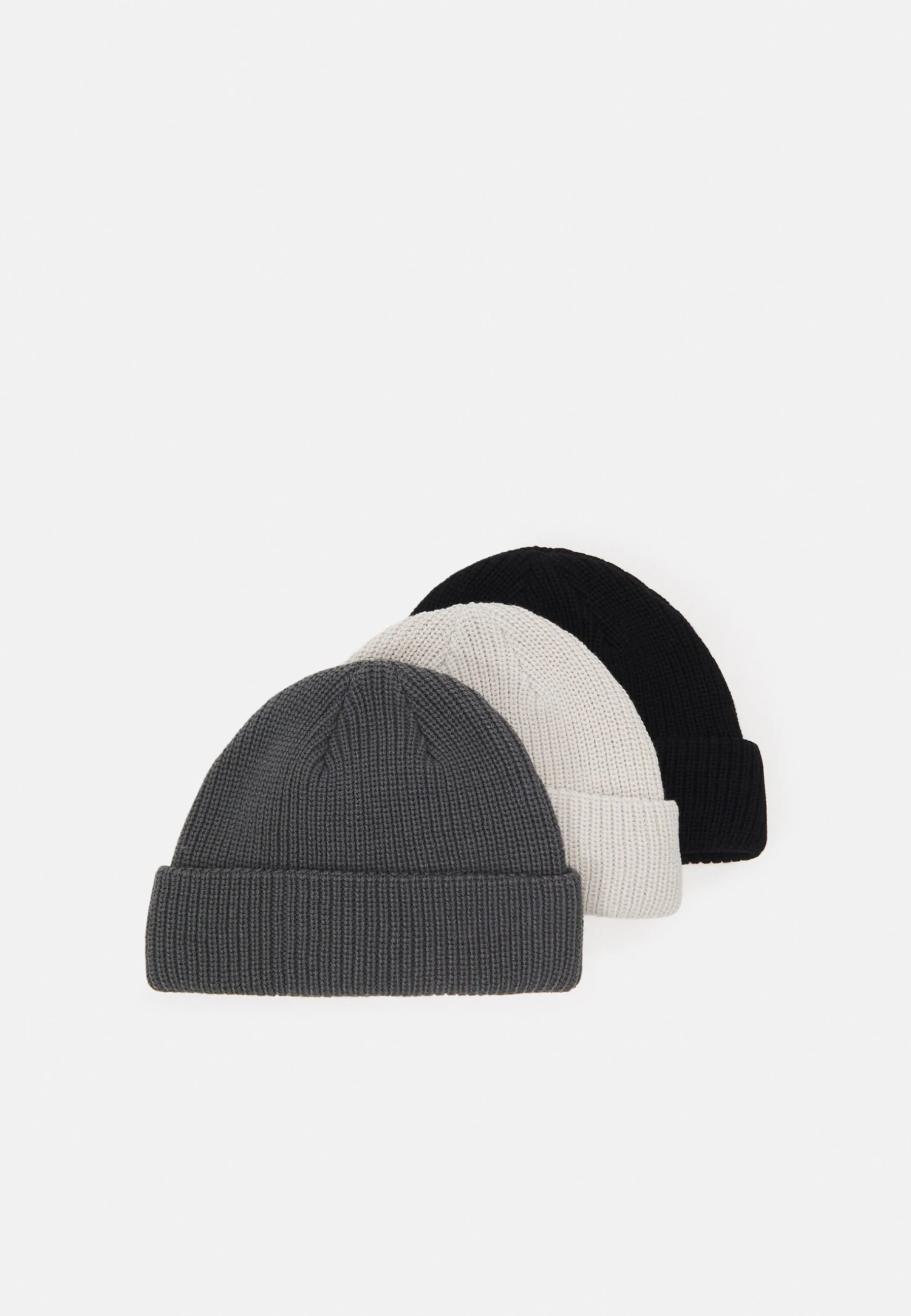 Pier One Unisex 3 Pack - Gorro - Black/Dark Grey/Off-White/ 1 Pier One Unisex 3 Pack - Gorro - Black/Dark Grey/Off-White/