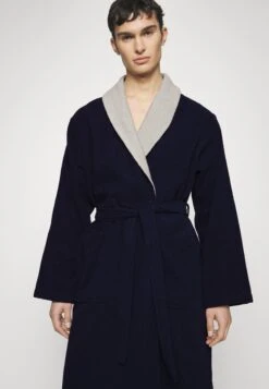 Pier One Shawl Towel Bathrobe - Albornoz -Dark Blue -Elegancia Tienda De Ventas 7b7d74a9c4c24e3da79d1fc098b385a5