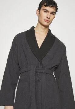 Pier One Shawl Towel Bathrobe - Albornoz - Dark Grey -Elegancia Tienda De Ventas aedd72cbd7d04b83bcef8a6c104e08f9