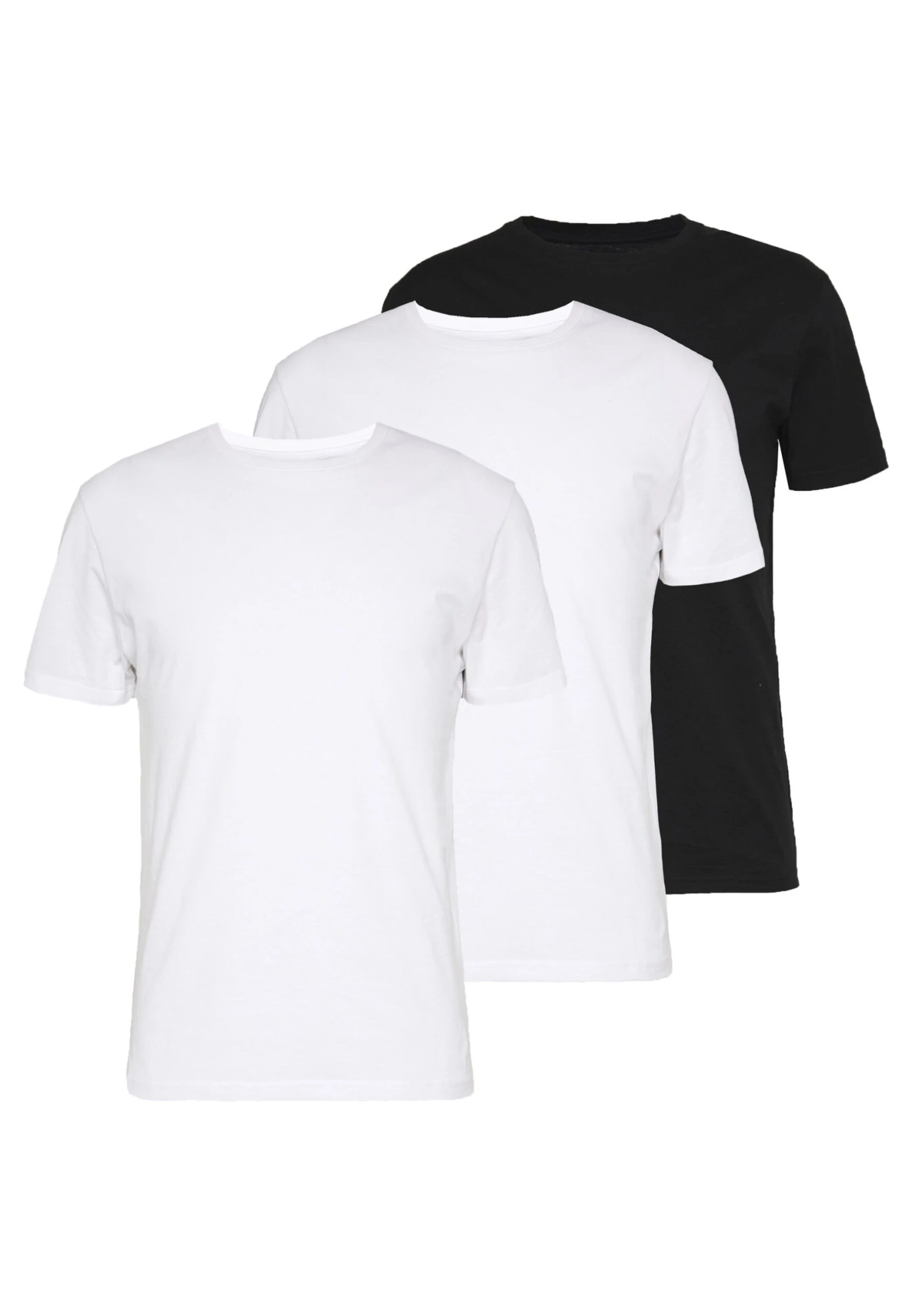 Pier One 3 Pack - Camiseta Básica -Black/ White 1 Pier One 3 Pack - Camiseta Básica -Black/ White