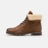 Pier One Leather - Botines Con Cordones - Camel