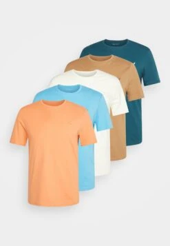 Pier One Unisex 5 Pack - Camiseta Básica - Off-White/Tan/Orange -Elegancia Tienda De Ventas dc4773aca5d7482f93de53f2692e5c29