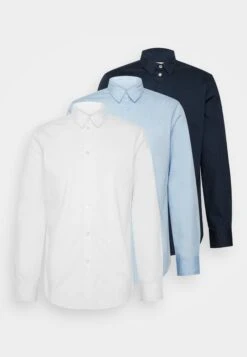 Pier One 3 Pack - Camisa Elegante - White/Light Blue/Dark Blue -Elegancia Tienda De Ventas def04b8137b345368346a495c2933cad