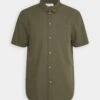 Pier One Seersucker Kent- Camisa - 604 - Olive