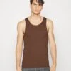 Pier One 3Pck Skin Tone Rib Vest- Camiseta Interior - Brown