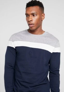 Pier One Camiseta De Manga Larga - Grey/Dark Blue -Elegancia Tienda De Ventas fe00904878e347c082c5811f3750ffa3